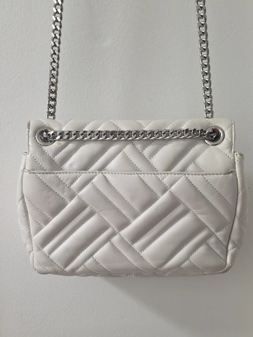 Michael Kors White Quilted Leather Peyton Shoulder Bag